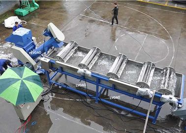 150-200kg/H linha de lavagem plástica tensão feita sob encomenda com o transporte da espiral 7.5kw